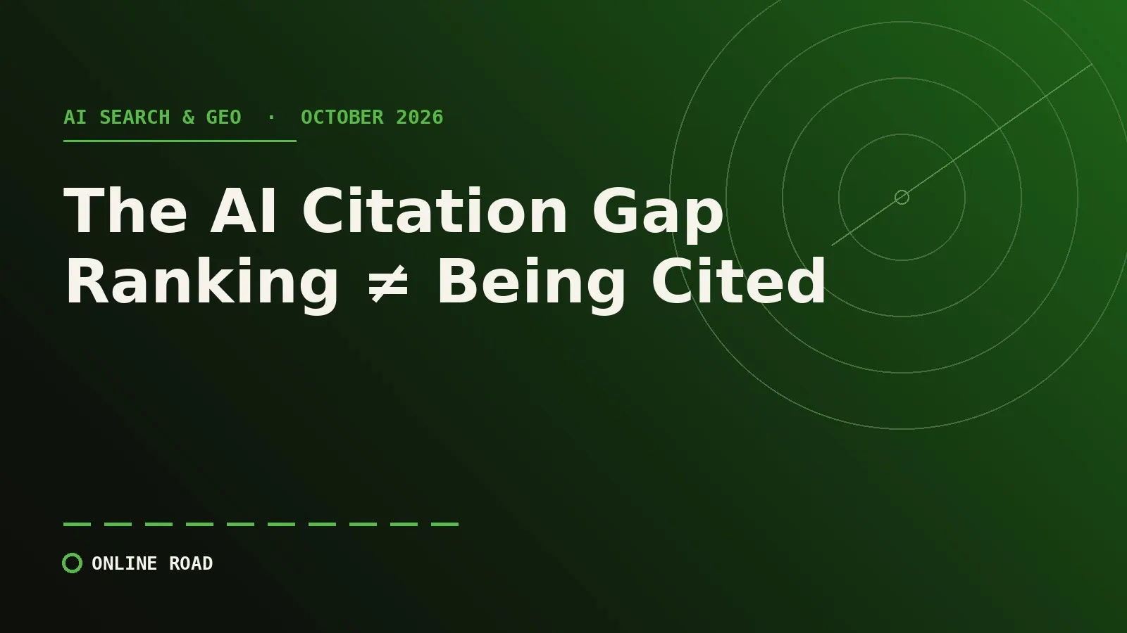 The AI citation gap: why an Australian business can rank number one on Google and still be missing from ChatGPT and AI Overviews answers.