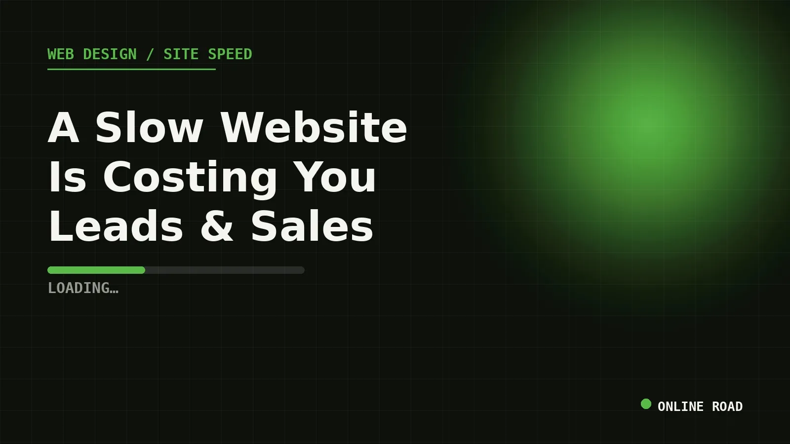 A slow website costing an Australian small business leads and sales, shown as a loading page losing visitors before it finishes.